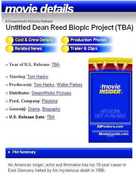 Untitled Dean Reed Biopic Project (TBA) 